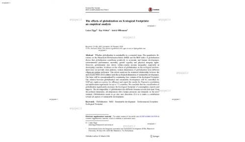 The effects of globalization on Ecological Footprints: an empirical analysis